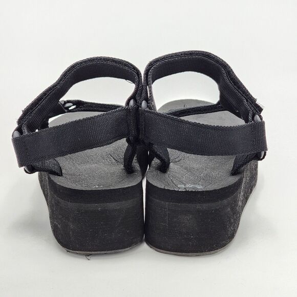 Cushionaire Sassy Black Platform Sandals Size 7 - Picture 5 of 10